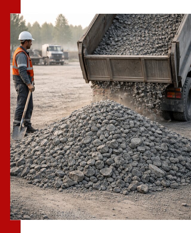 Гранитный щебень фракции 100–201 для строительства в Троицке