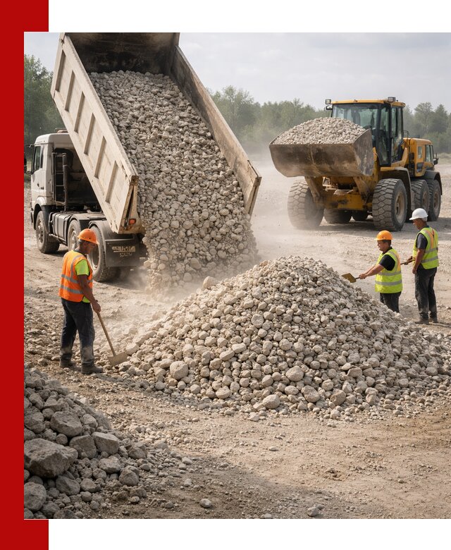 Доставка известнякового щебня фр. 40-70 в Троицке