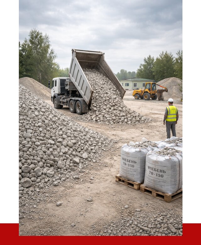 Известняковый щебень фракция 70-150 в Троицке от 1289 р. | ПРОНЕРУДТрц