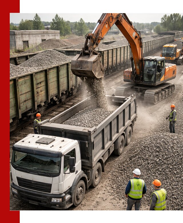 Железнодорожный щебень фракция 25–60 для поставок в Троицке