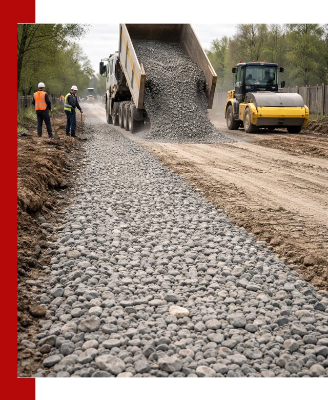 Доставка щебня для отсыпки дорог в Троицке высокого качества