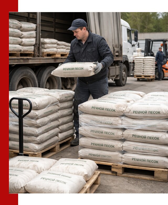 Речной песок в мешках с доставкой в Троицке