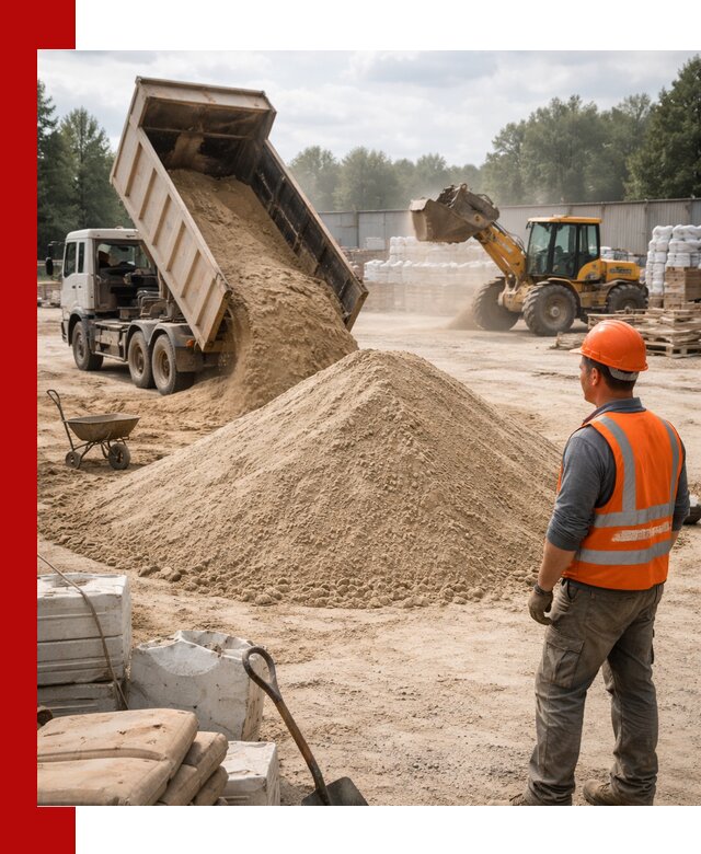 Доставка строительного песка с самосвалом в Троицке