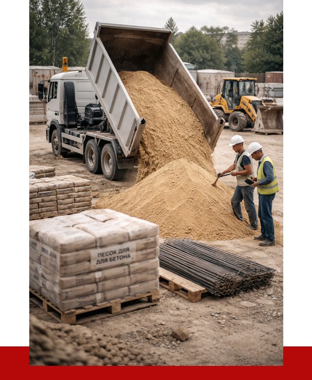 Песок для бетона в Троицке от 2578 р. с доставкой, ПРОНЕРУДТрц