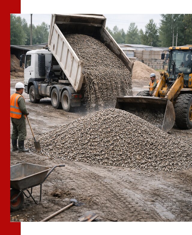 Мытый гравий с доставкой в Троицке от карьера до участка