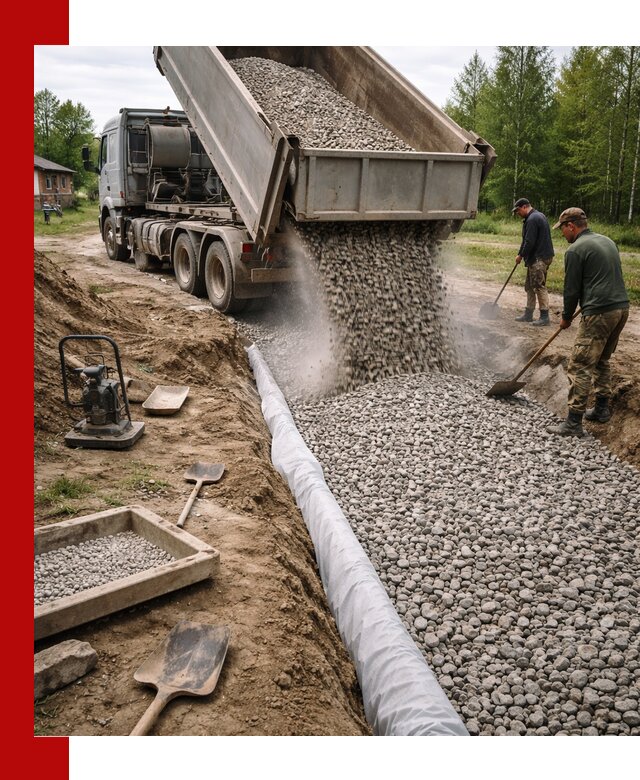 Гравий для дренажа с доставкой в Троицке качественный и недорогой
