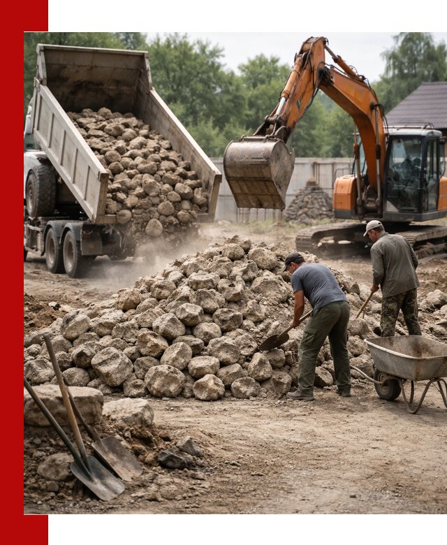 Доставка и разгрузка бутового камня в Троицке