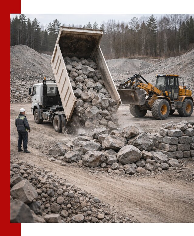 Доставка и продажа бутового гранитного камня в Троицке