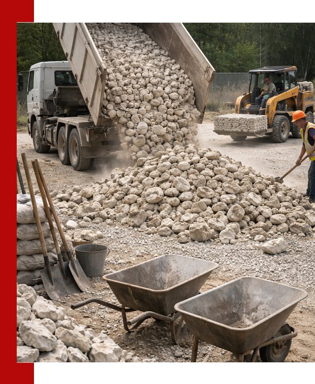 Доставка и продажа бутового известнякового камня в Троицке