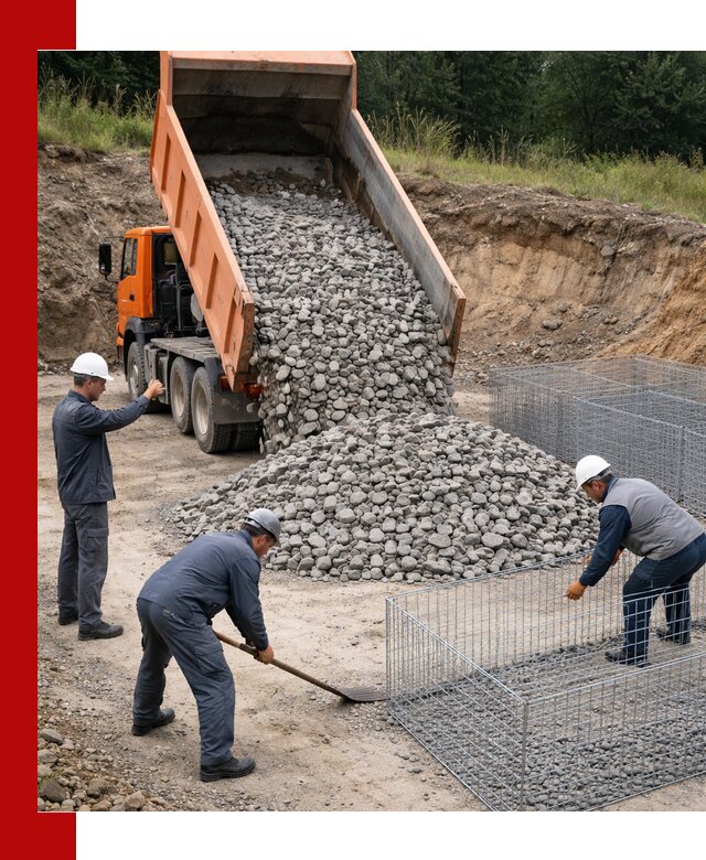 Камень для габионов с доставкой в Троицке быстро и надёжно