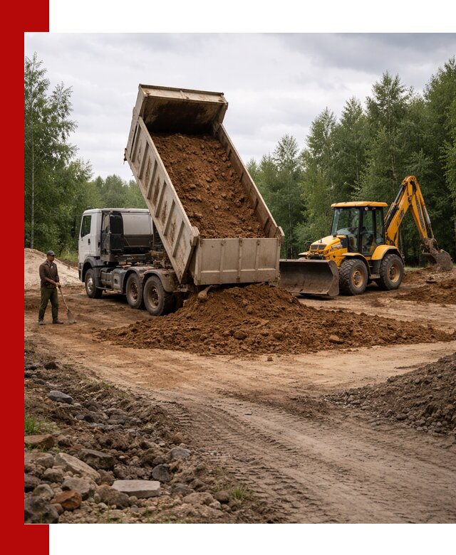 Доставка суглинка самосвалами в Троицке подсыпка и планировка