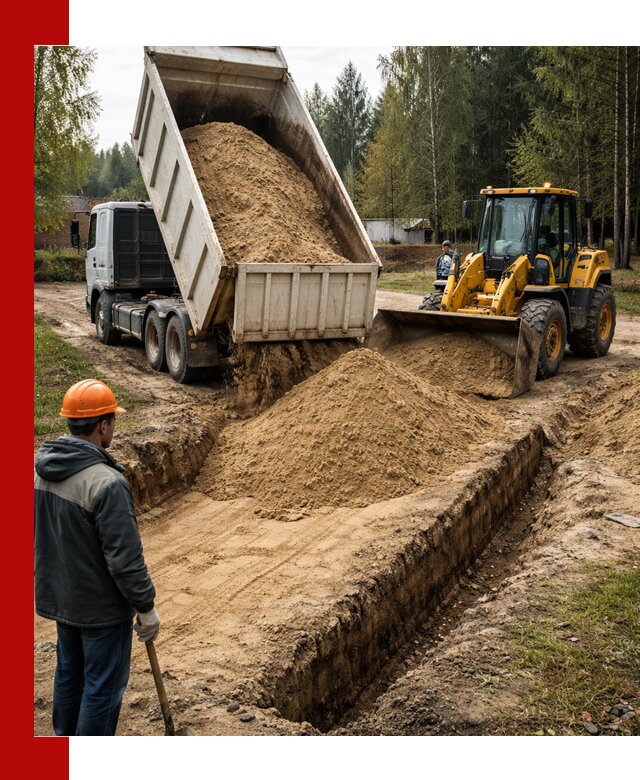 Доставка песчаного грунта в Троицке для строительных работ