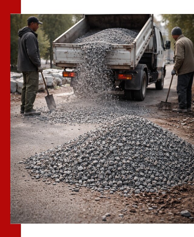 Гранитная крошка для посыпки дорог и тротуаров в Троицке