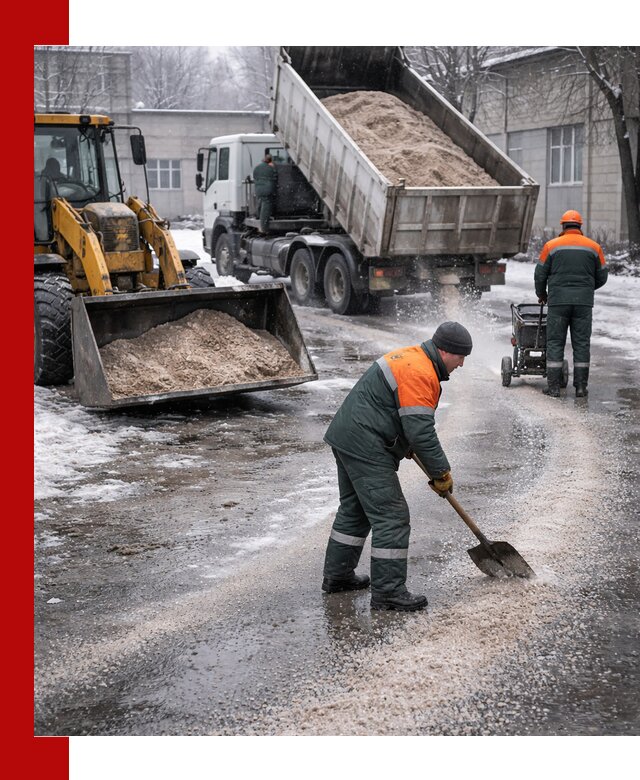 Реагент против гололеда с доставкой и нанесением в Троицке