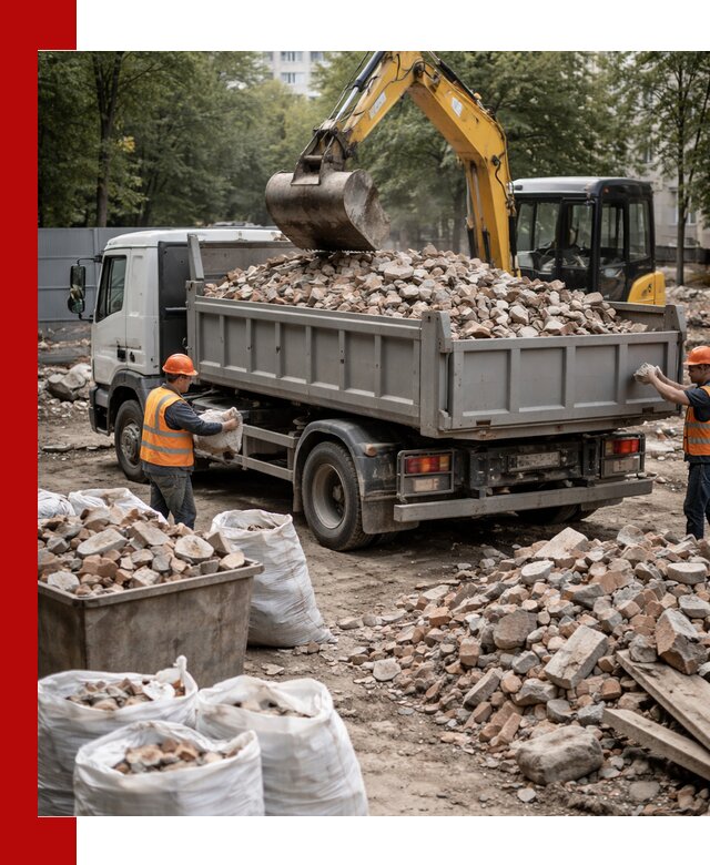 Вывоз строительного мусора в Троицке с самосвалами и контейнерами
